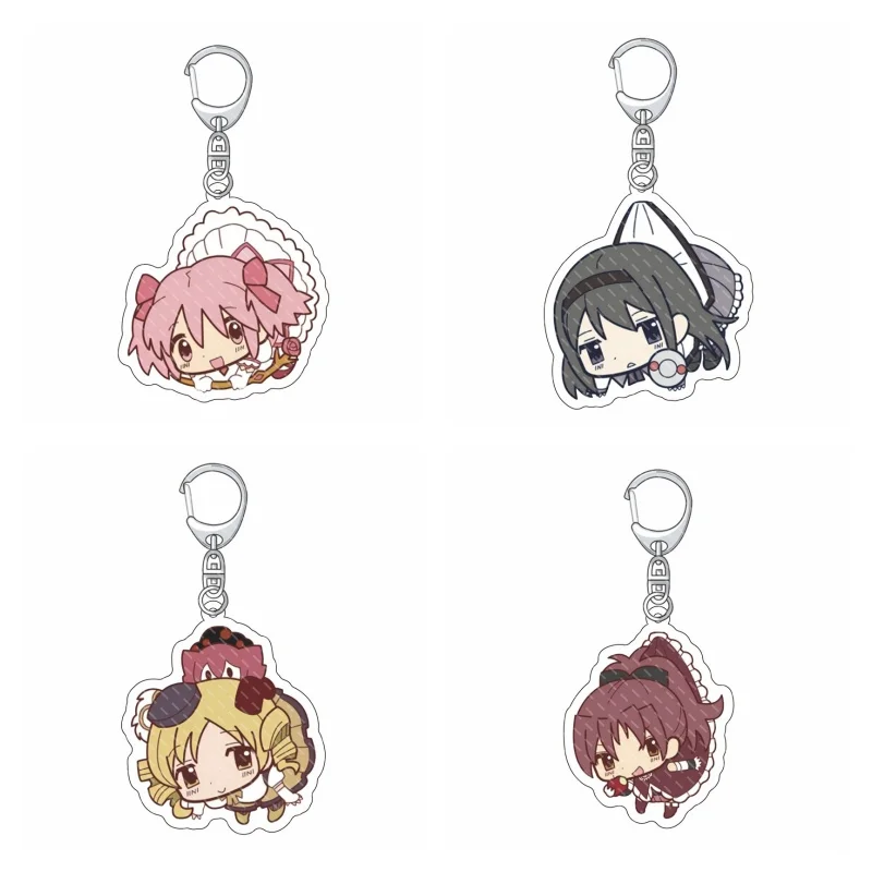 Anime Puella Magi Madoka Magica Figures Kaname Madoka Akemi Homera Tomoe Mami Cosplay akrylové kľúče Fanúšikovia Vianočné darčeky