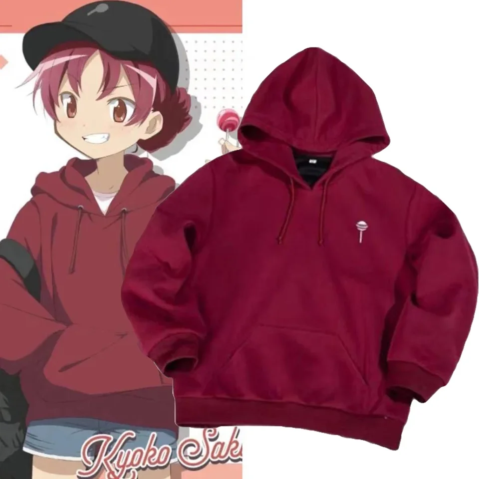 Anime Puella Magi Madoka Magica Sakura Kyouko Cosplay Hoodie kostým unisex červená mikina bunda kabát Carnival Party oblečenie
