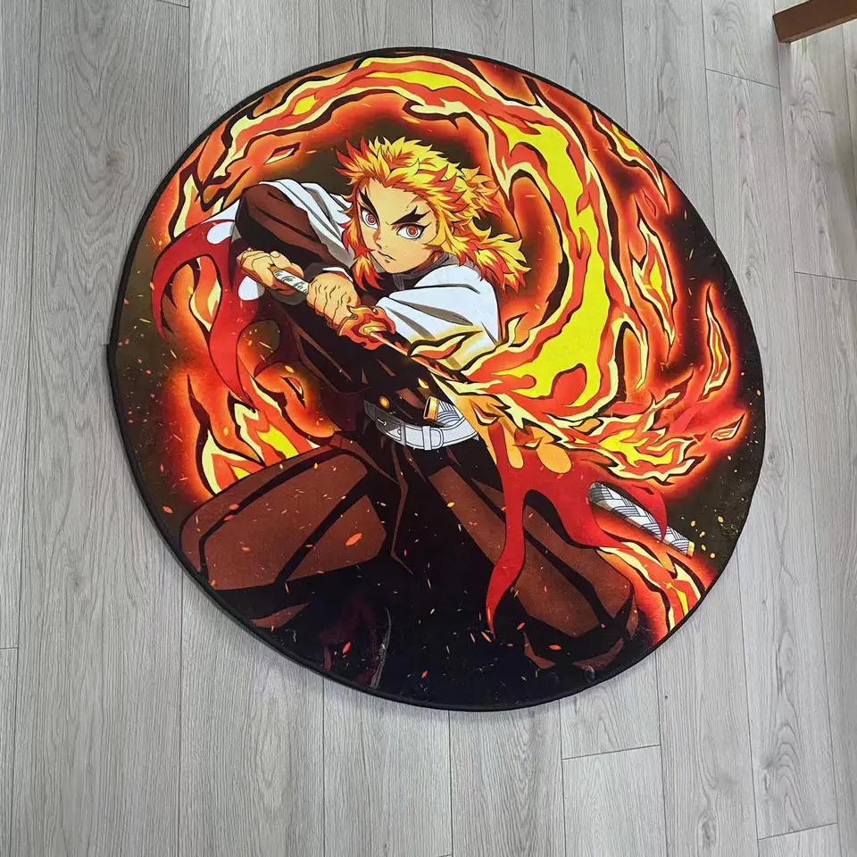 Anime rengoku Kyoujuro Demon Slayer Area nepravidelný manga koberce podlahové rohože