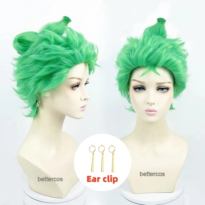 Anime roronoa Zoro Cosplay parochňa Pilák na chrbát Zelené vlasy Vlasy Vysoké vlákniny + parochň