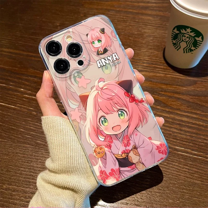 Anime S-SPY × Rodinný puzdro pre iPhone 16 15 14 13 12 11 Mini Pro Max X XR XSMAX 7 8 Plus SE20 Priehľadný obal