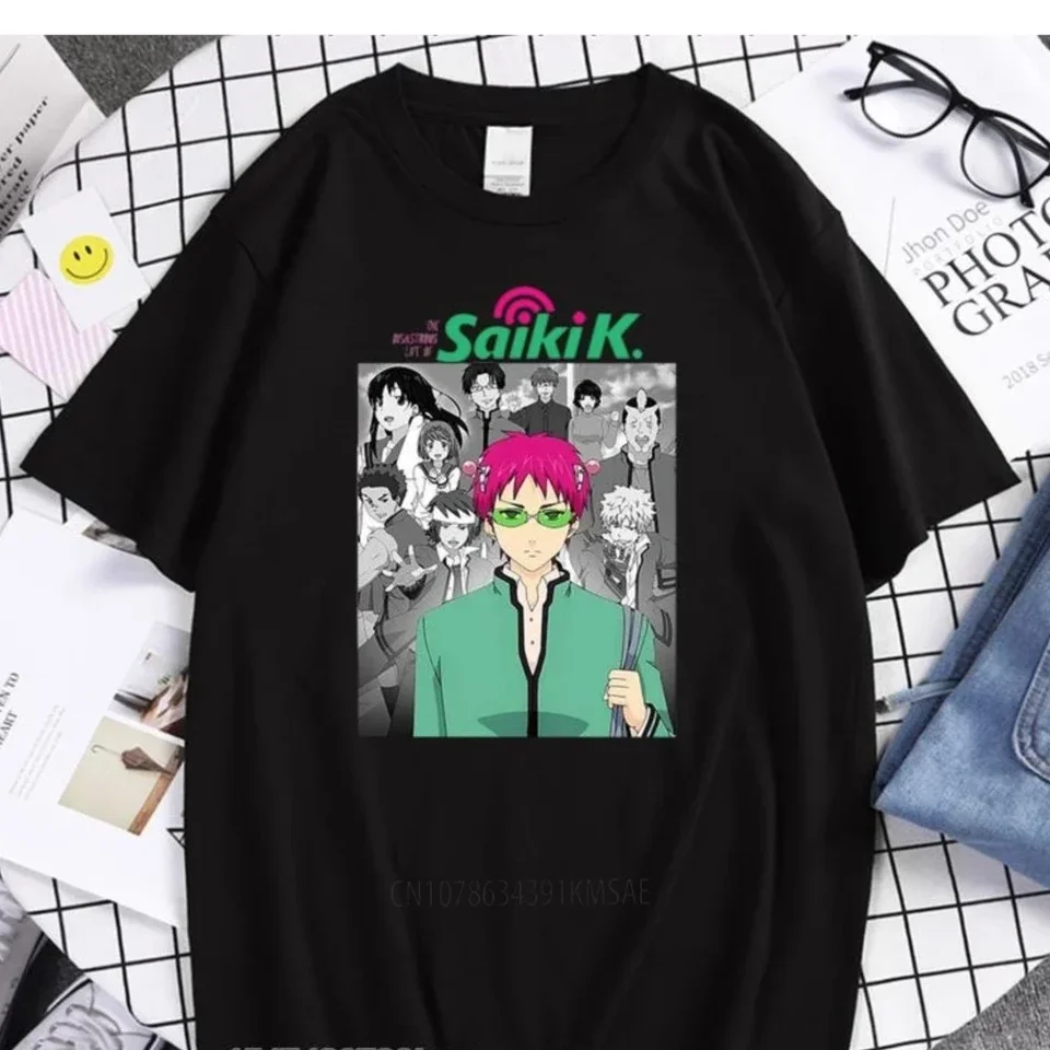 Anime Saiki Kusuo Harajuku tlačiarenské tričko Leisure Soft Soft Tričt