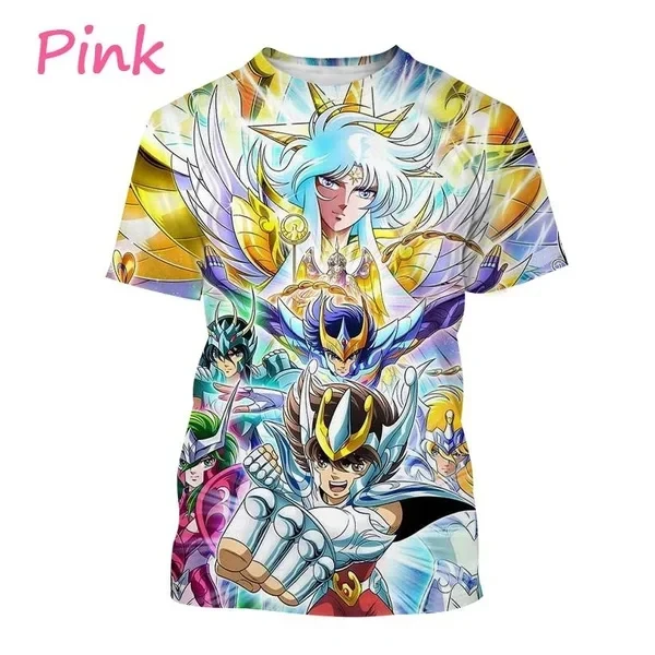 Anime Saint Seiya 3D tlač Tričko Tričko Men Dámske trend krátky rukáv O-krk T tričká s nadmernou módou módne harajuku odpaliská top detské oblečenie