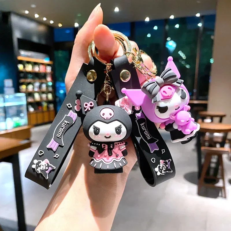 Anime Sanrio Hello Kitty Figures Keychain Kuromi My Melody Action Figurálny model PVC Key Ring Cinnamoroll Figurín narodeninové darčeky