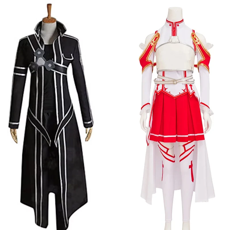 Anime Sao cosplay kirigaya kazuto kirito kostýmy Halloween Party Coats Pants Tops Blet Full Set