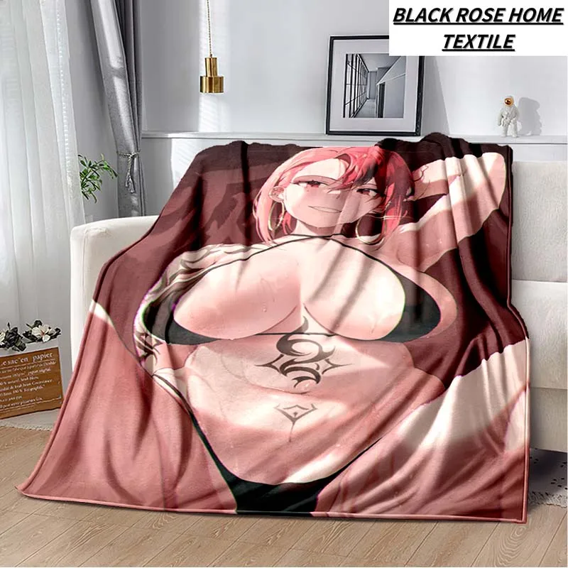 Anime sexy dievča prikrývka obývacia izba pohovka dekorácia Príležitostné spanie prikrývku mäkká posteľ na fotografiu