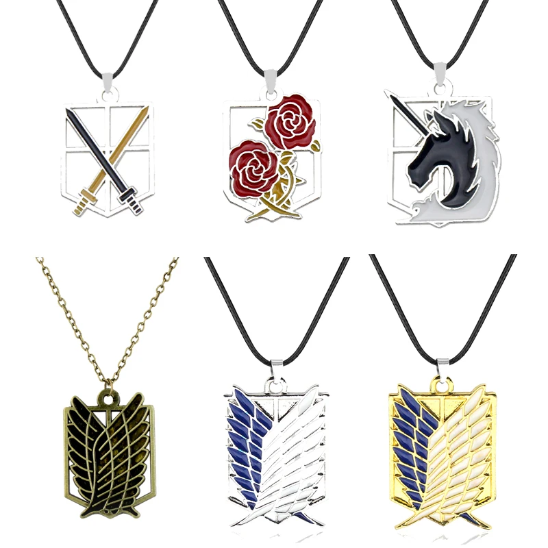 Anime Shingeki no Kyojin náhrdelník Attack -Titánsky náhrdelník krídla Liberty Pendants náhrdelníky Cosplay šperky