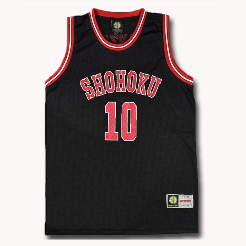 Anime SHOHOKU SCHOOL SAKURAGI HANAMICHI RUKAWA Slam Dunse Jersey Sportswear Uniforma basketbalového dresu Čierny 1-15 Cosplay kostým Cosplay