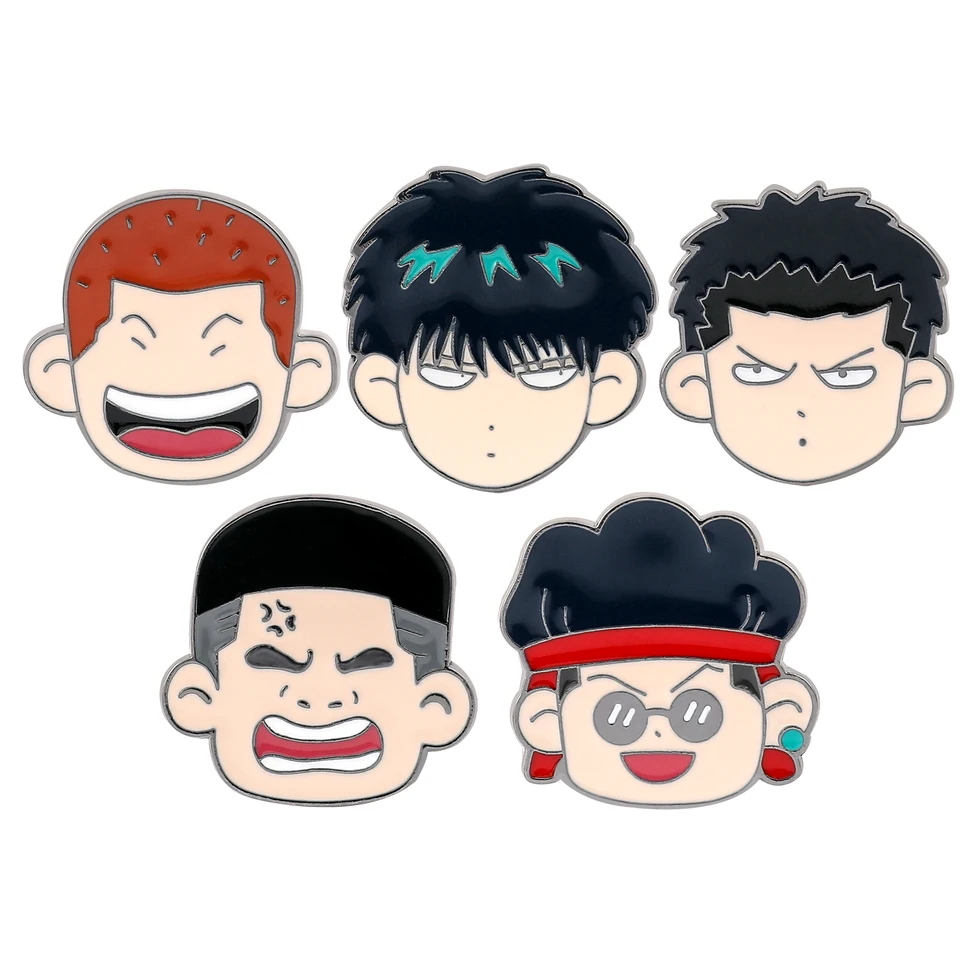 Anime Slam Dunk postava brošňa smaltované špendlíky pre mužov fanúšikovia chlapcov batoh vrecka oblečenie klobúk doplnky Broš