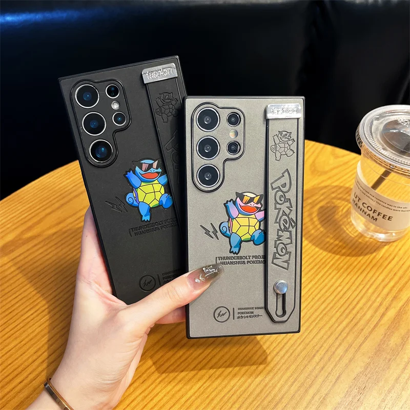 Anime slnečné okuliare Squirtle Emoss Leather Puzdro pre Samsung Galaxy S22 S23 24 Plus Ultra 24ultra Cartoon 3D laserový kryt