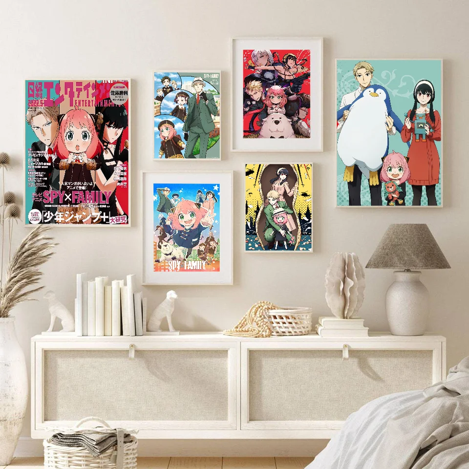 Anime Spy x Family Anya Vintage Plagáty lepivé retro kraft papierové nálepka DIY Izba Bar Cafe Kawaii Room Decor
