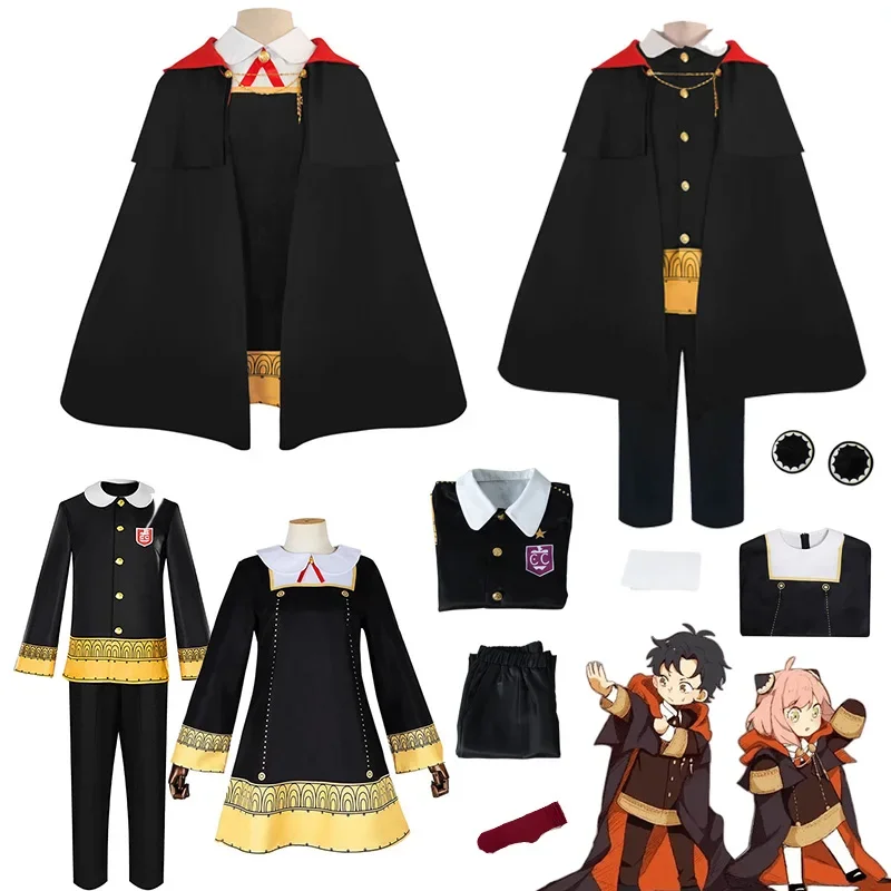 Anime Spy X Family Damian Desmond Anya Folger Cosplay kostýmy plášť parochňu cisársky vedec Cape School Uniforma Halloween Clothing
