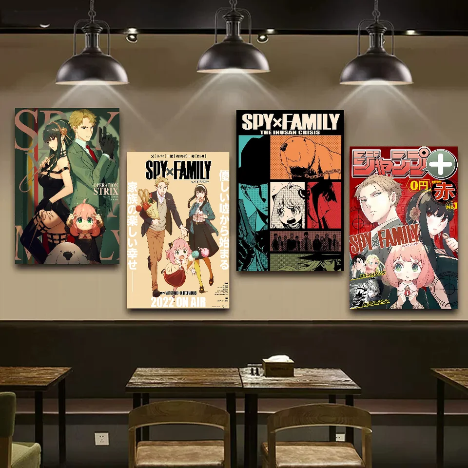 Anime Spy X Family DIY SPATRAJNÉ PLATÉRIE Vodotesné papierové nálepky na kaviareň Kaviareň Bar