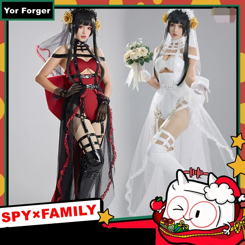 Anime Spy x Family Yor Folger Briar Cosplay kostýmy Doujin Svadobné šaty dievčatá Halloween Lolita Consumes Bows rukavice náušnice
