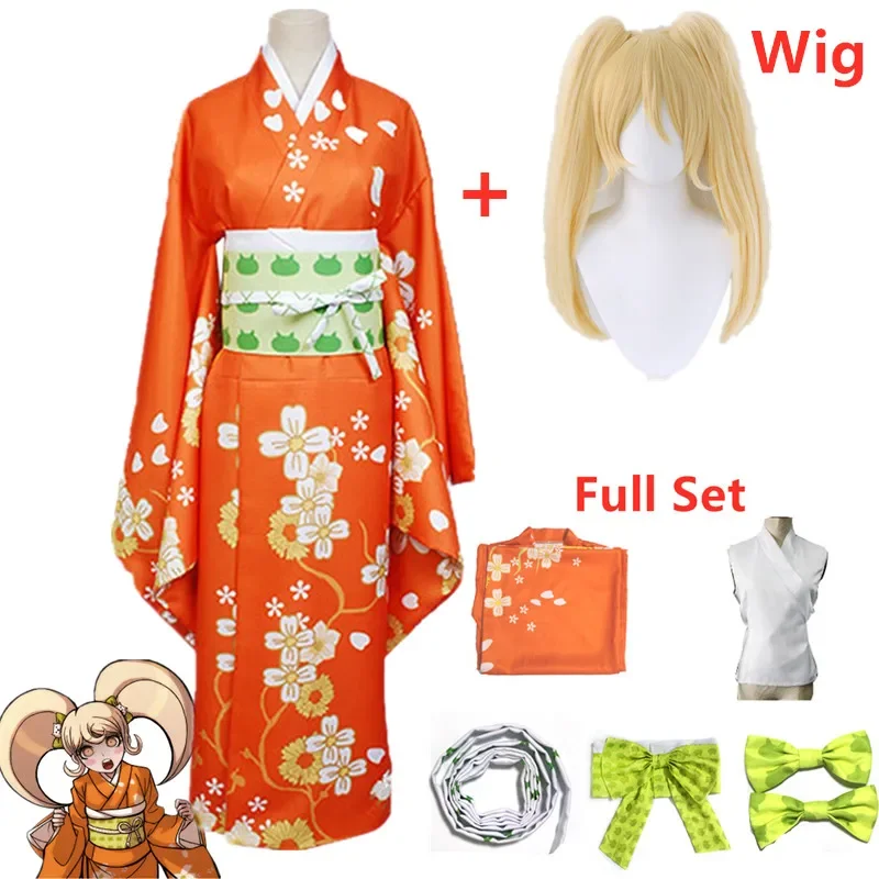 Anime Super Danganronpa 2 Hiyoko Saionji Cosplay kimono dospelé ženy oranžové šaty Halloween Carnival Clothing Costyes