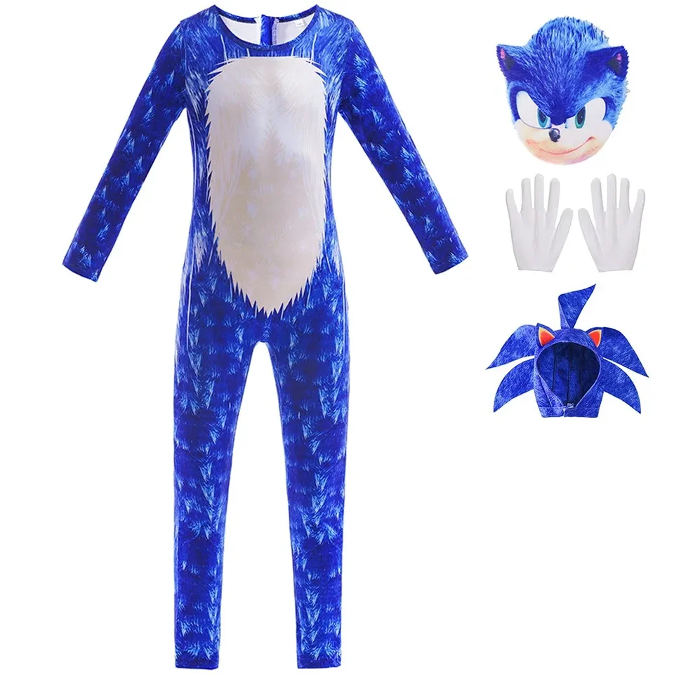 Anime superhrdina Sonic Kids The Zentai-Hedgehog cos cosplay kostým Halloween for Kids Screcksuit Boys Dievča