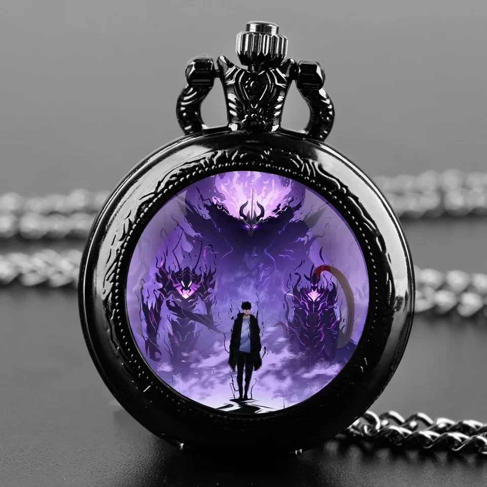 Anime sólové vyrovnanie sklenené kupolové vreckové hodinky s reťazovým náhrdelníkom vintage kremeň Pendant hodinky Pánske dámske darček