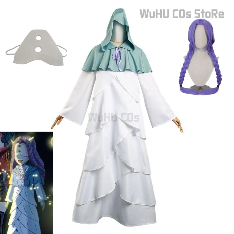 Anime Sľúbený neverland cosplay cosplay kostým mujika duch mudika cosplay biely plášť šaty oblečenie Halloween Carnival Suit