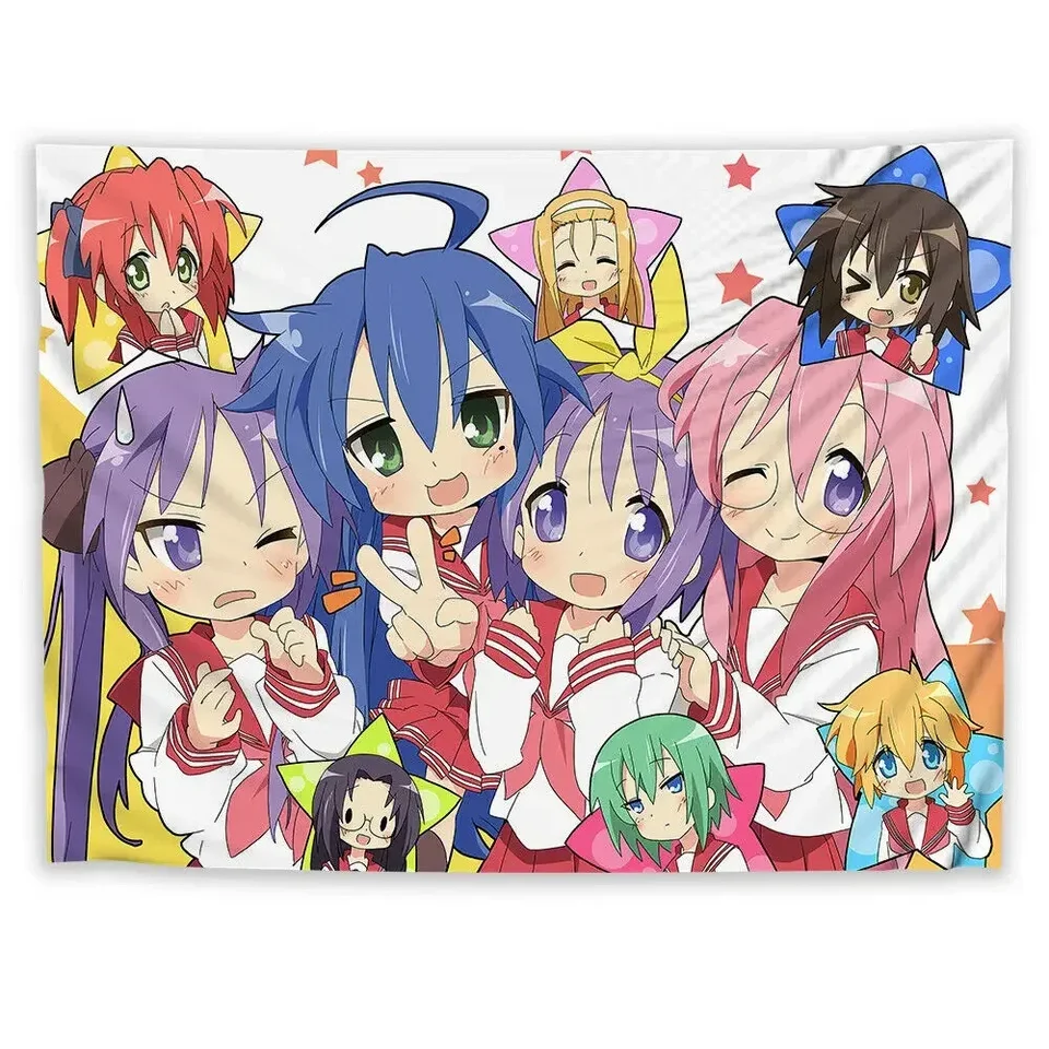 Anime tapisérie stena zavesenie šťastnej hviezdy Kawaii izumi konata saitama pozadie handrika dekoratívna prikrývka