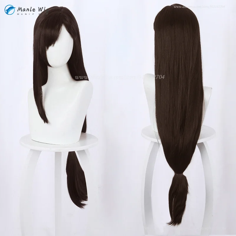 Anime tifa Lockhart Cosplay parochňa Pranica rovná čierna hnedá tifa cosplay parochne s teplom odolným syntetickým vlasom Ženy