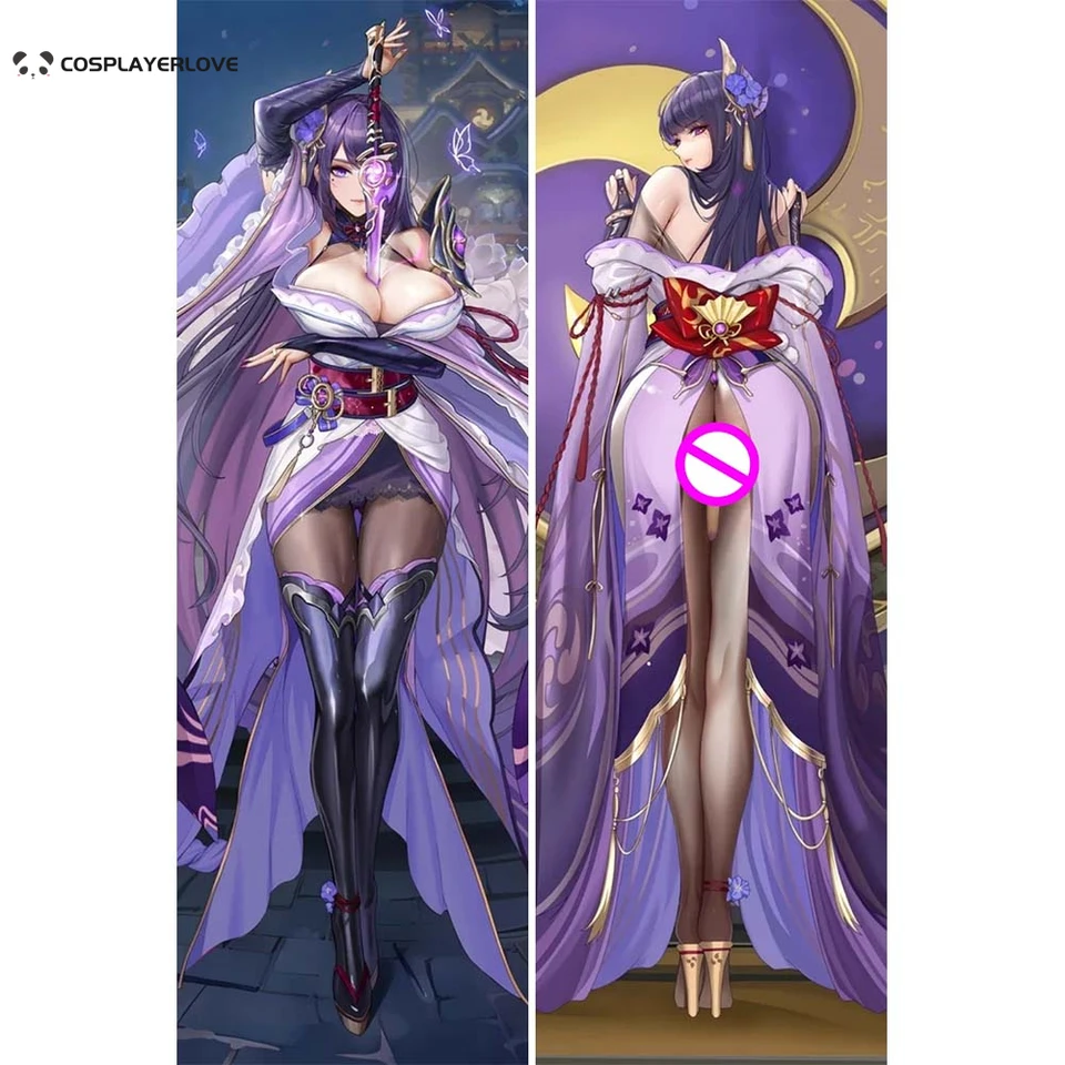 Anime vankúšový kryt Genshin náraz Raiden Shogun obojstranný objatie vankúš