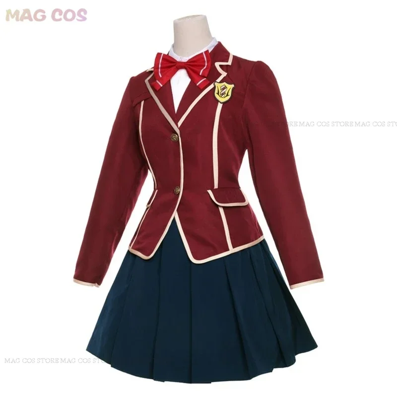 Anime vinný korunný cosplay roztomilý jk oblek škola uniforma yuzuriha inori cosplay ženy halloween yuzuriha inori cosplay parochňa kostým