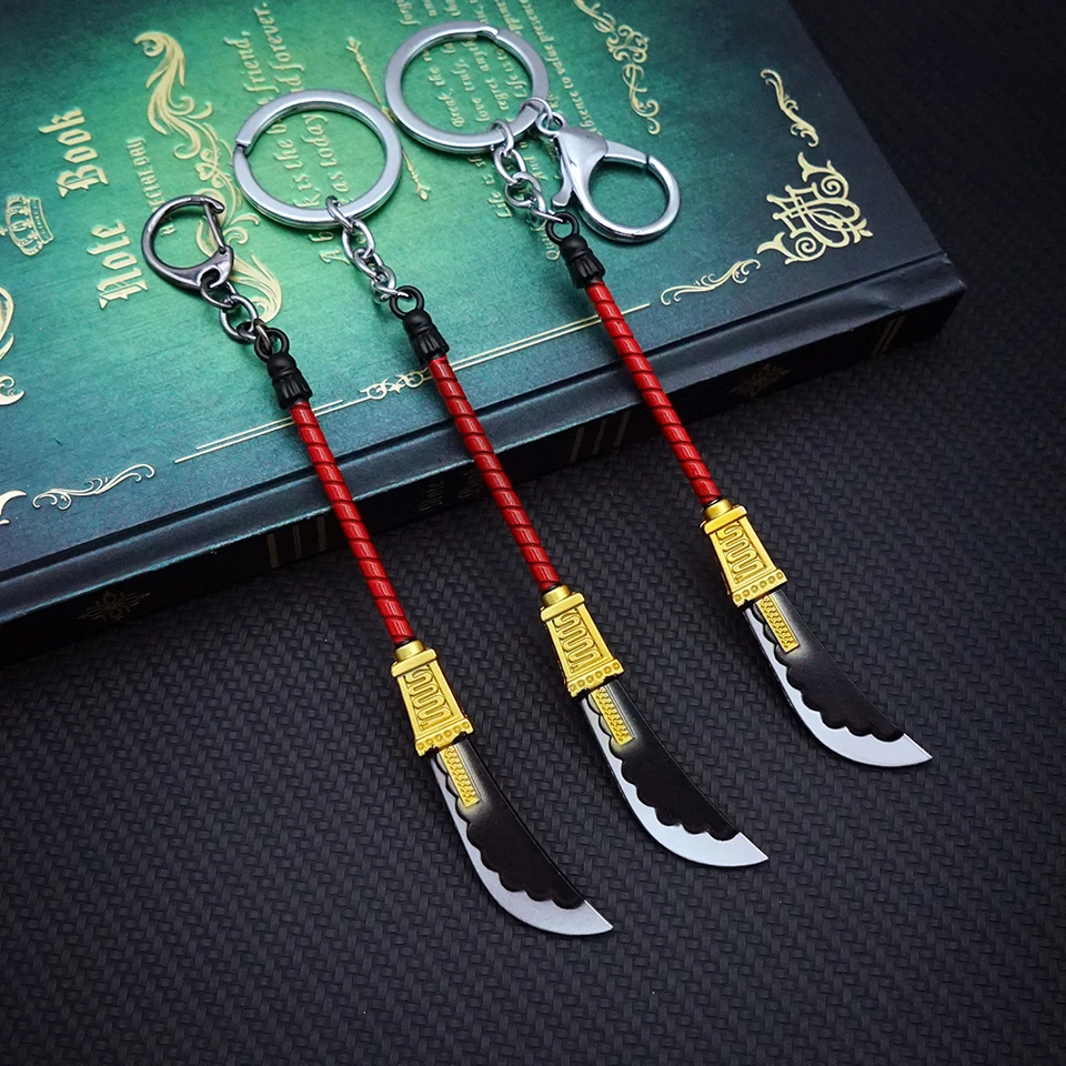 Anime White Beard Keychain Edward Newgate Sword Weapon Key retiazka Klávesové kľúče pre mužov pre mužov