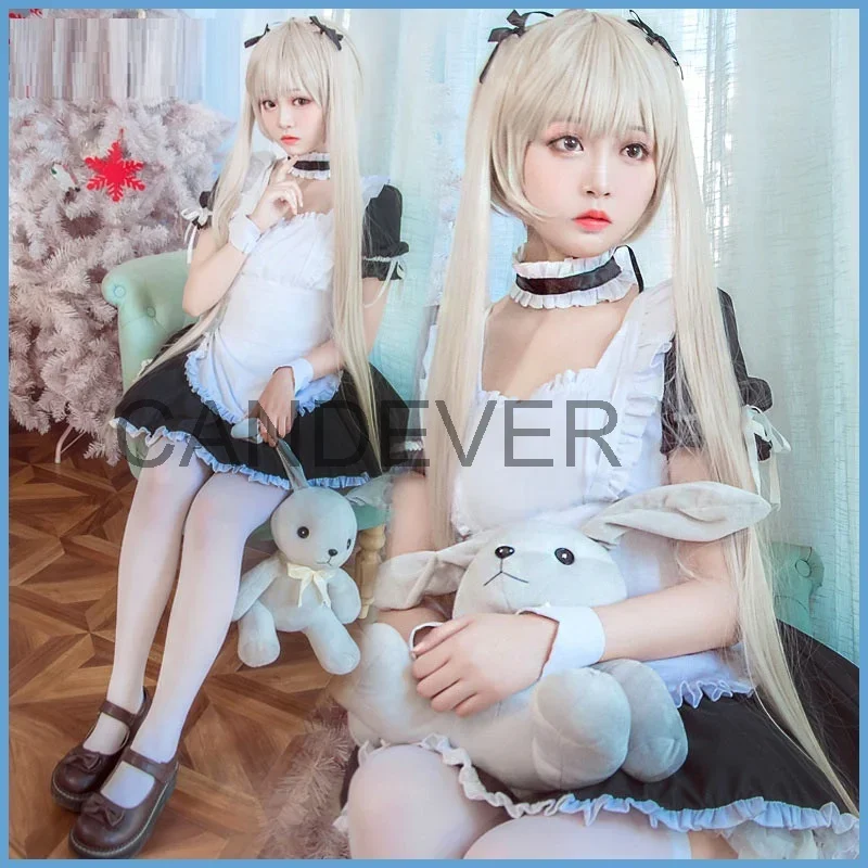 Anime yosuno Sora Kasugano Sora Maid zástera ružové slúžky šaty kawaii parochňa outfit cosplay kostýmy Ženy sexy meidofuku lolita js1838