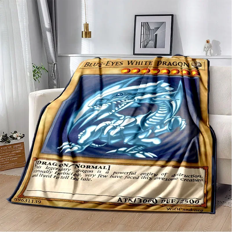 Anime yu gi oh karta hádzajte prikrývku modré oči biely drak anime cartoon mäkký plyšový prikrývku spálňa spálne