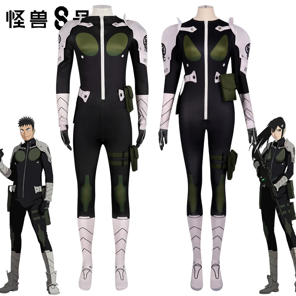 Anime č. 8 Kafka Hibino/ Mina Ashiro Cosplay kostým parochňou kombinézy Uniformné rukavice rukavice Monster Sweeper Halloween Party Suit