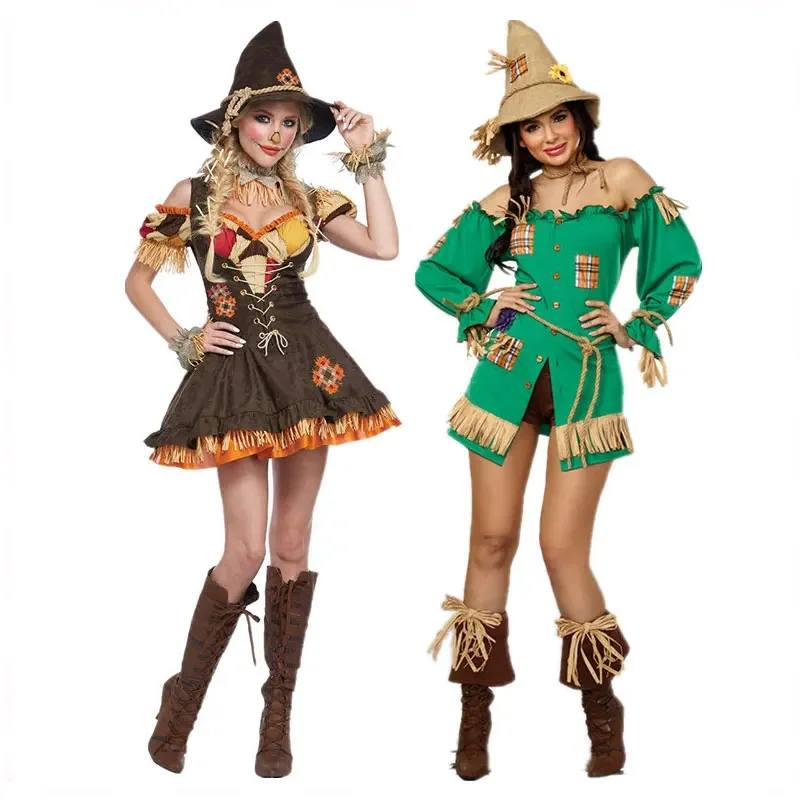 Anime čarodejník z Oz strašiak Cosplay fancy Party Dress Halloween Party Suit Carnival Circus Funny Clown Masquerade kostým r
