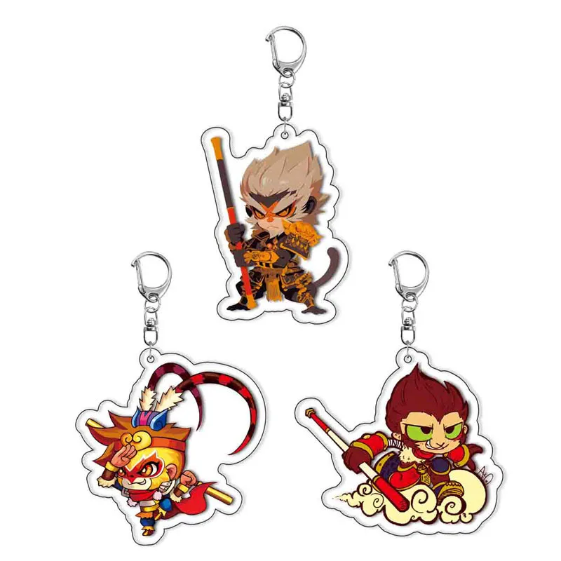 Anime čierny mýtus wukong karikatúry hry cosplay akrylový prívesok keyring vianočné darčekové prop