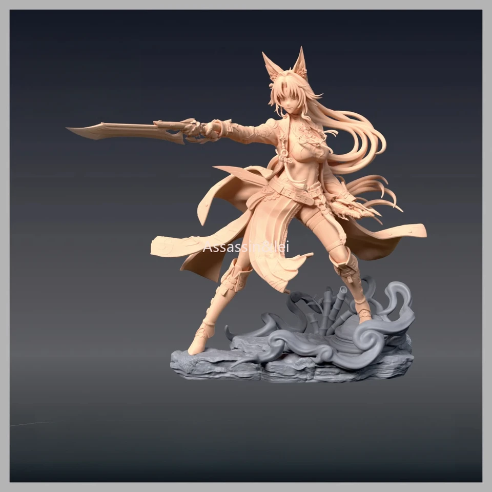 Animácia hry Periférna postava Honkai: Star Rail Sexy Girl Feixiao 3D živicová tlač modelu Nemaľovaná biela forma 1/12 1/18 1/24