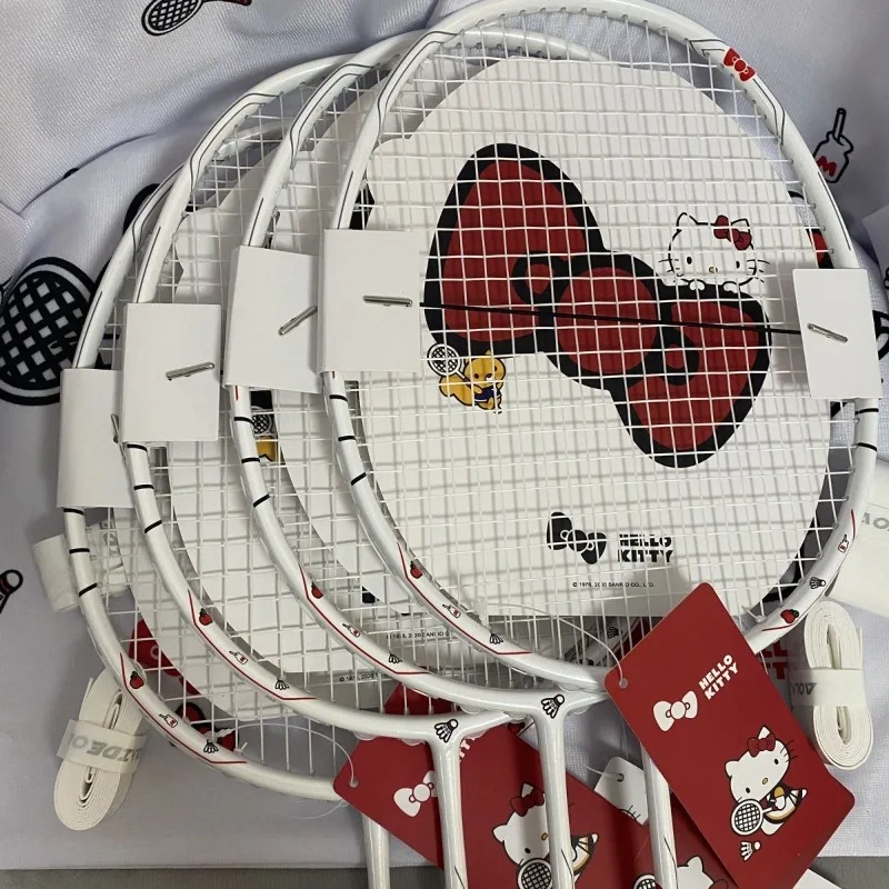 Animácia Periférne Hello Kitty Hello Kitty Badminton Racket Ultra-Light 4U Single Shot Cely Plné uhlíkové vlákno odolné a roztomilé