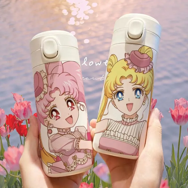 Animácia Sailor Moon Periférna termos pohár z nehrdzavejúcej ocele Malá, ľahká a vysoko vyzerajúca vodná pohár Kawaii
