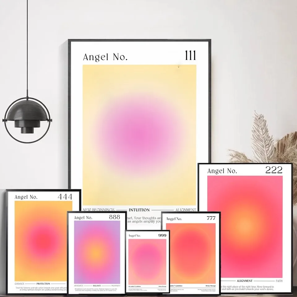 Anjel číslo vintage plagáty lepivé retro kraft papierové nálepka pre domácich majstrov
