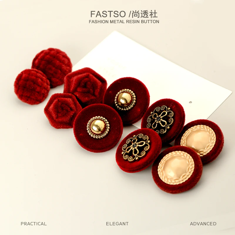 Ankora Red Autumn Winter Clothes Gompeting Flocking Rose Velvet Plant Fluff Gutbost módny kabát pleta