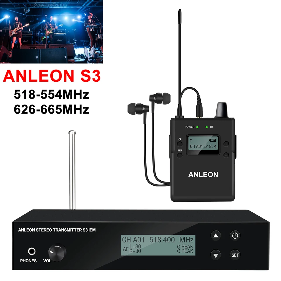 ANLEON S3 UHF Stereo Wireless Wireless System in-uch