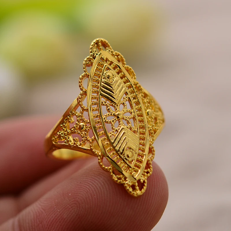 Annayoyo unisex Arab Gold Color Big Wide Men Dámske prsteň, veľkoobchodné darčeky k šperkom