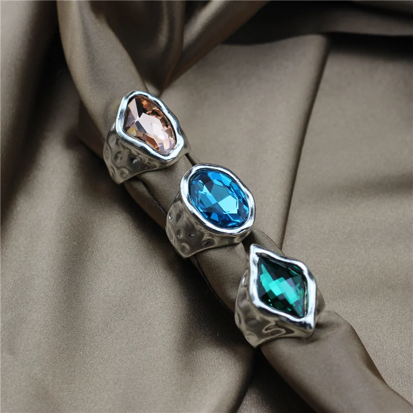 Anslow Veľkoobchod módne šperky dizajnér Bijoux Charms Crystal Glass Femme prsteň prsteň retro vintage deň Valentína