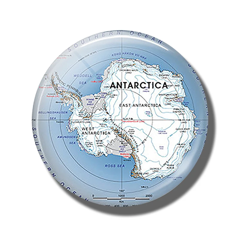 Antarktická mapa 30 mm chladničku magnet južná pól Cestovná mapa sklenená kabína magnetické nálepky chladničky Poznámka držiak domáci dekorácia
