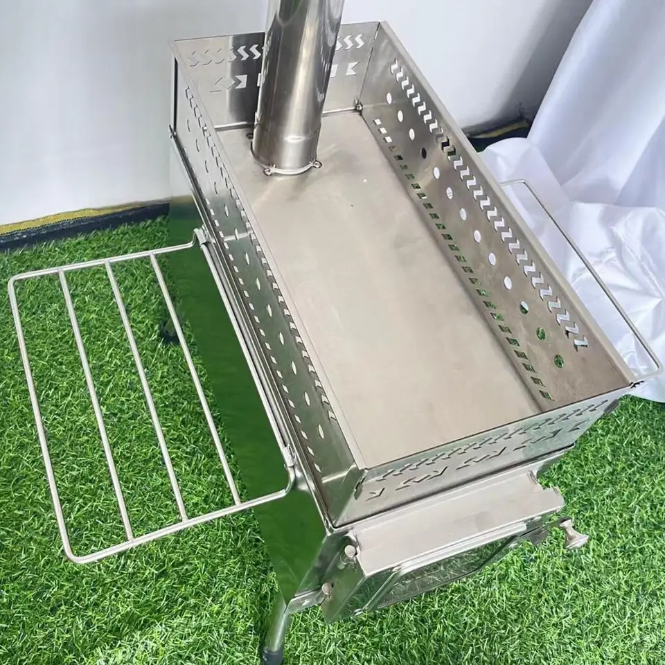 Anti-Leak Sauna Stone Rack Prenosný skladací vonkajší kachle Sauna Stone Drsner Drevená kôš na kempovanie piknik BBQ tepelne rezistentný