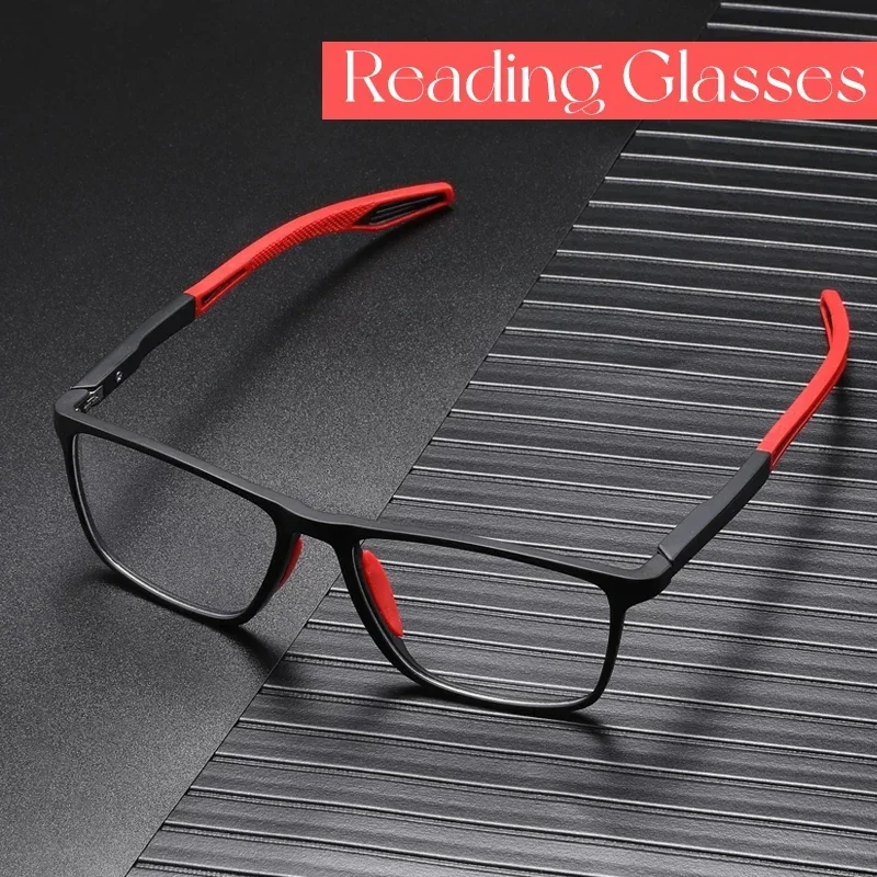 Anti-modré okuliare na čítanie svetla Ultralight TR90 Sport Presbyopia Omatle Glassa Ženy Men Men Far zrakový optický okuliare Diopters na +4.0