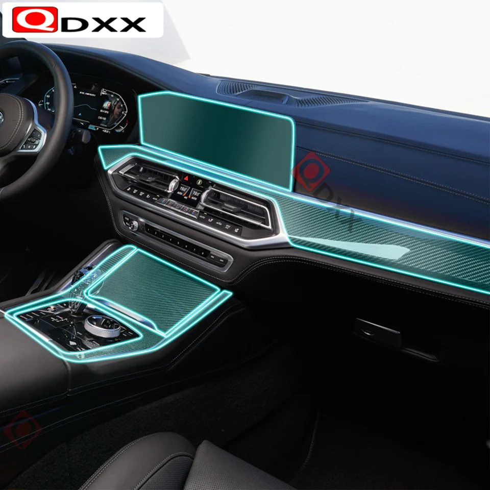 Anti Scratch Clear Transparent Film Central Console Shift Panel Kit Ochranná nálepka pre BMW X6 G06 LHD RHD 2019-prítomnosť