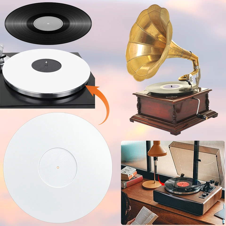 Anti-Shake Mat Anti Slip Record Player Mat Acrylic Platter Slipmat 12in vinyl záznamový podložka pre fonografický disk prehrávač