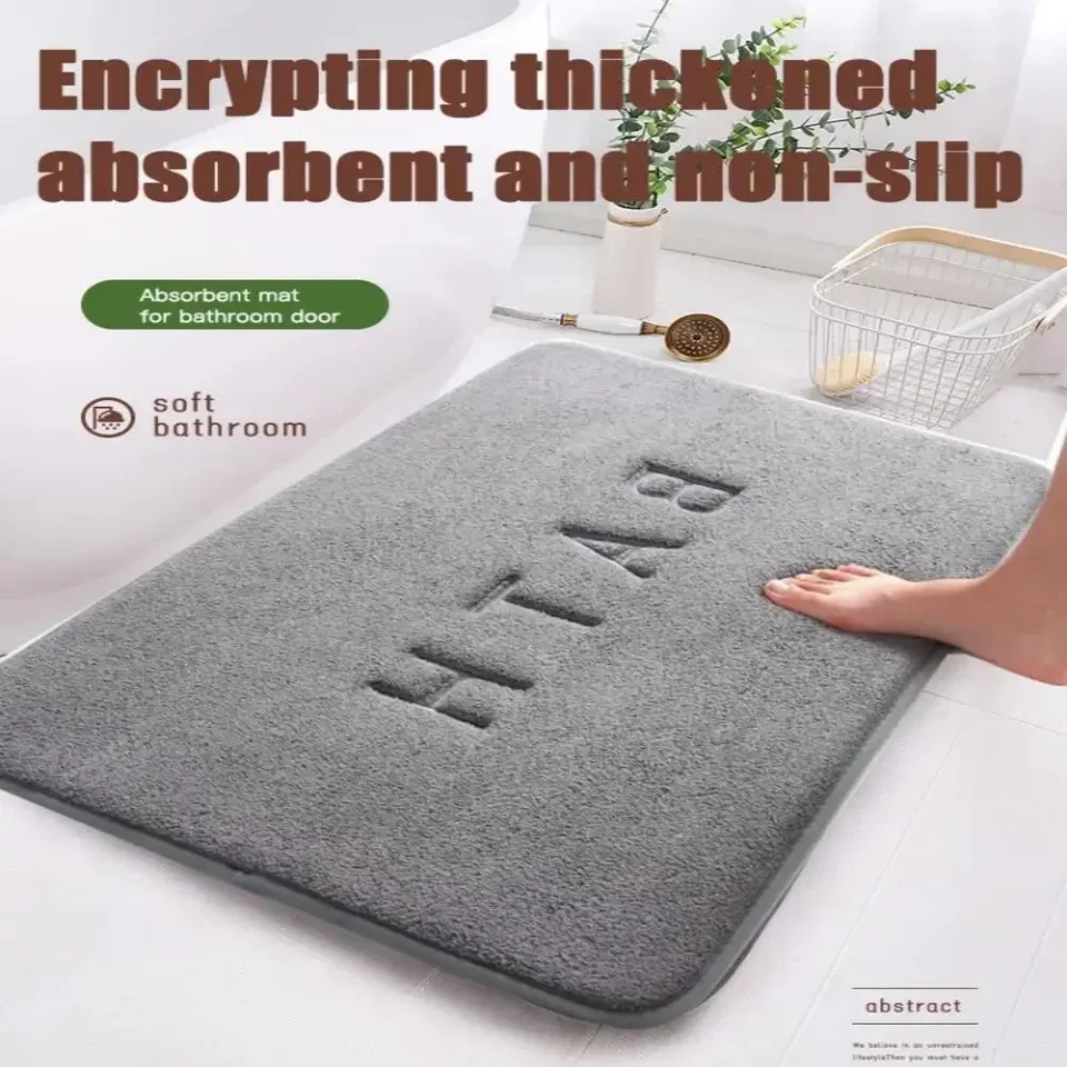 Anti sklz rohož faux cashmere pamäť penový koberec koralové fleece super absorpčné podlahové podlahové rohože kuchyňa obývacia izba kúpeľňa