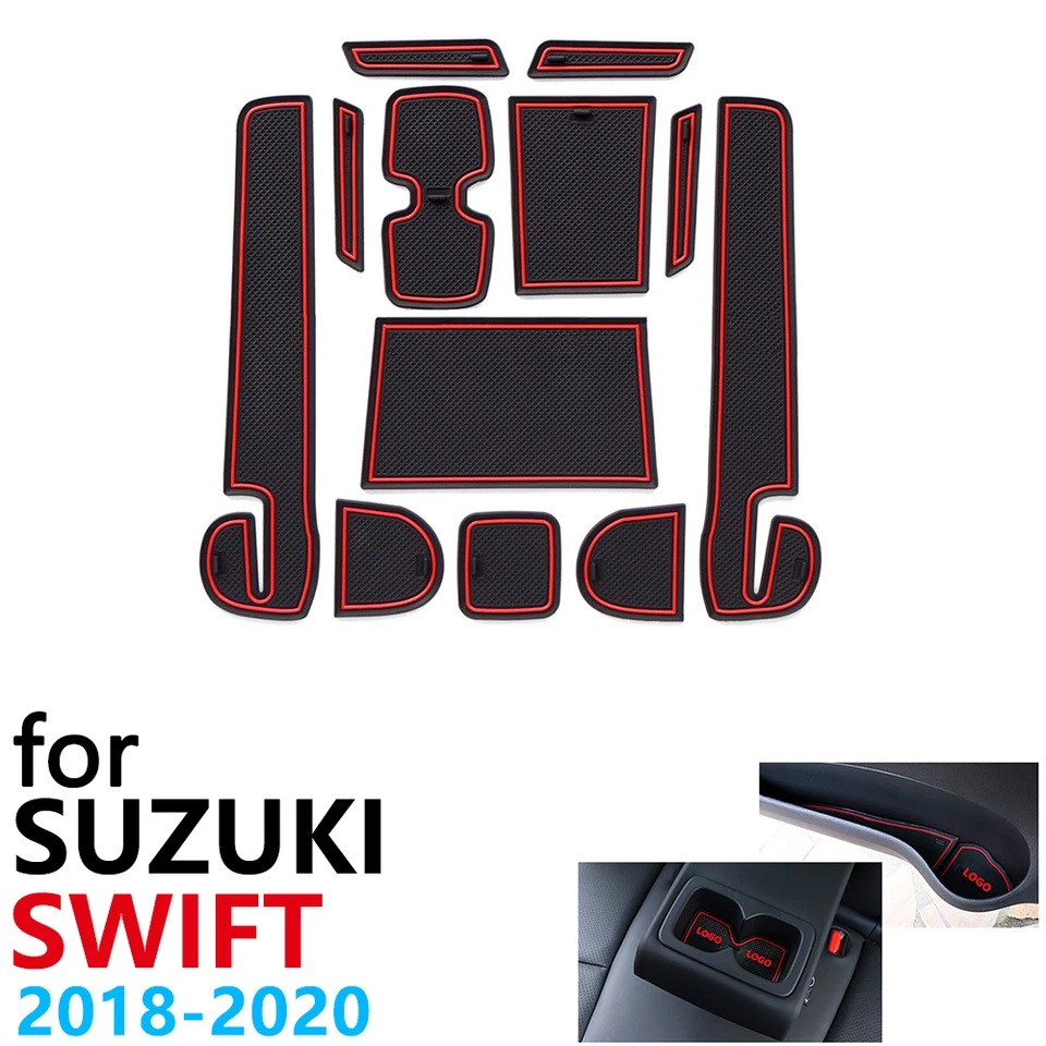 Anti-Slip Gumber Cup Cushion Dvers Groove Rat pre Suzuki Swift 4 ZC33S 2018 2019 2020 Sport Dzire CAR ACOPORY MAT pre telefón