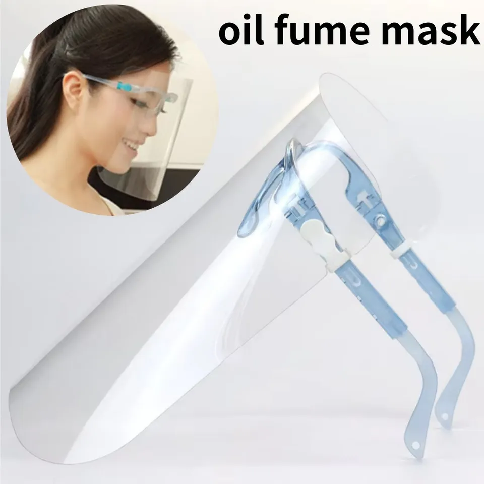 Anti-splash face štít Priehľadné okuliare na okuliare Screen Screen Mask na ochranu okuliarov na ochranu očí Anti-Fog Ochranná tvár Maska Kuchynské náradie