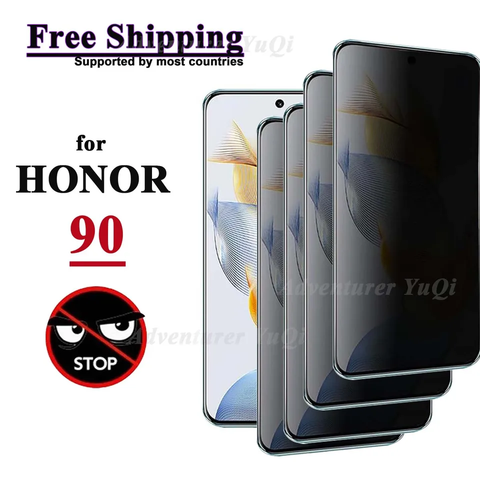 Anti Spy Screen Protector pre Honor 90, 3D súkromie temperované sklo 9h PEEP Priateľstvo Priateľstvo Vysoký hliník
