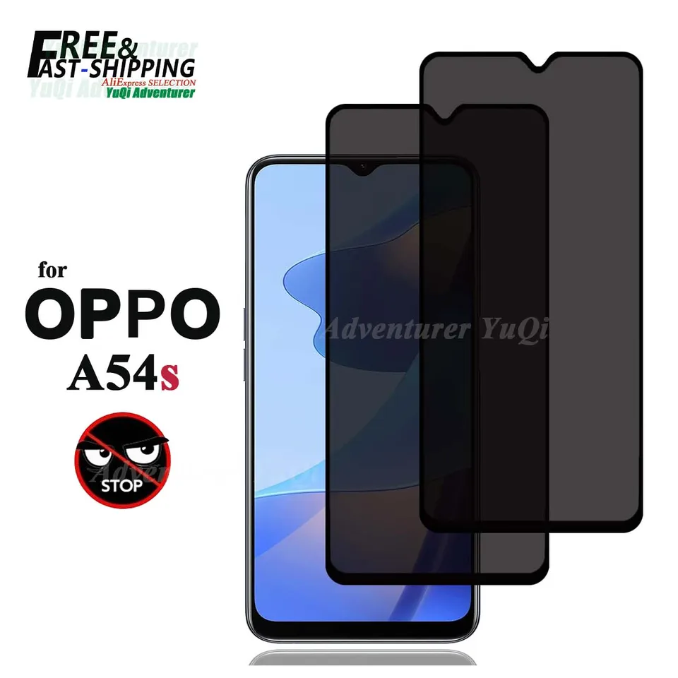 Anti Spy Screen Protector pre OPPO A54S súkromie Zmierené sklo 9h Anti peep Scratch Scratch High Hliník